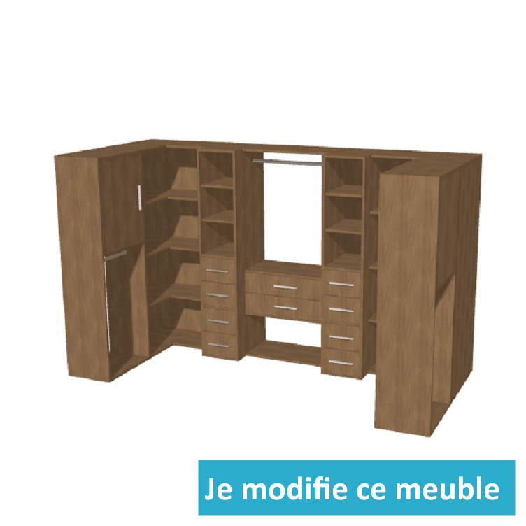 Dressing en bois sur mesure avec tiroirs et penderie