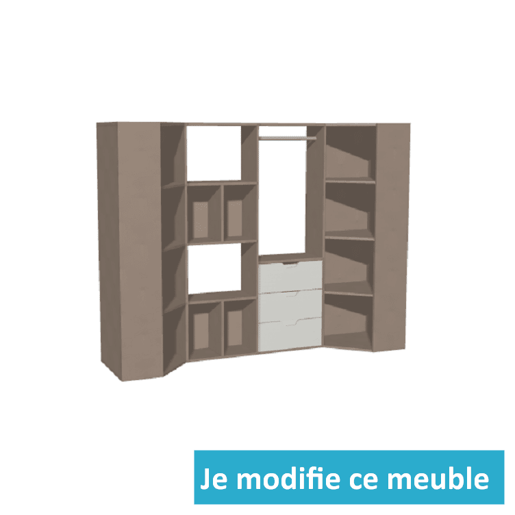 Dressing en U sur mesure avec nombreux rangements