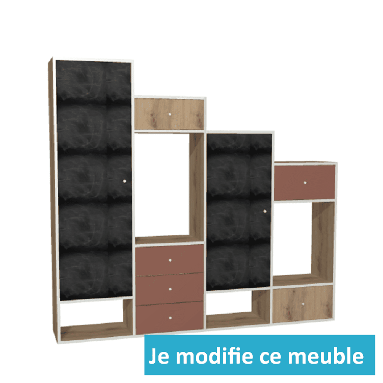 Meuble sous pente tiroirs et portes en tableau noir