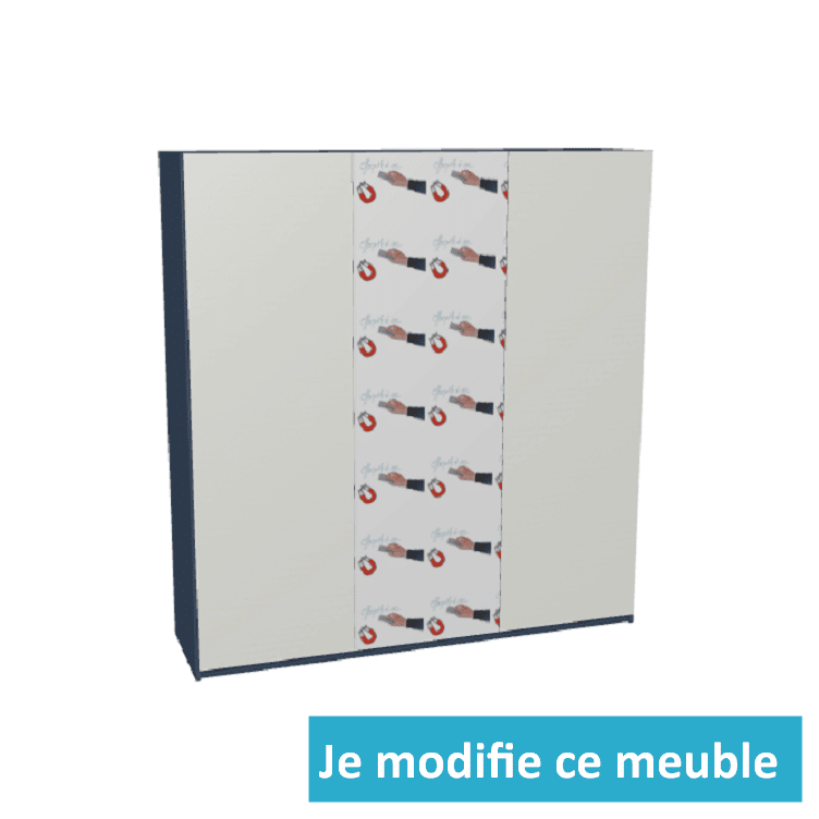 Armoire sur mesure avec plateau tableau blanc effaçable et magnétique
