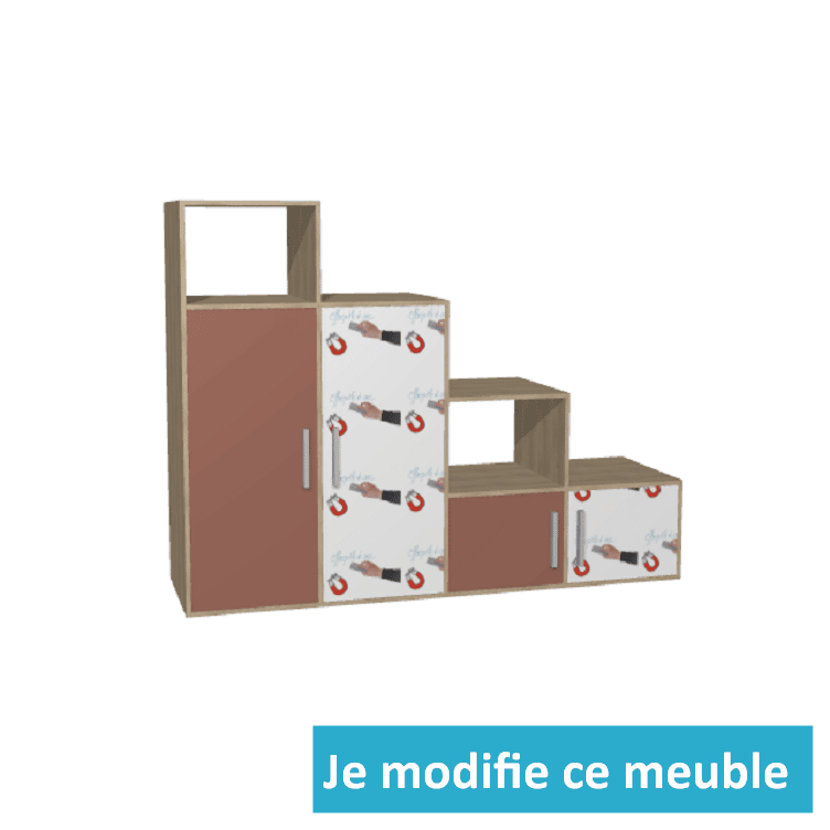 Meuble sous escalier avec tableau effaçable et magnétique