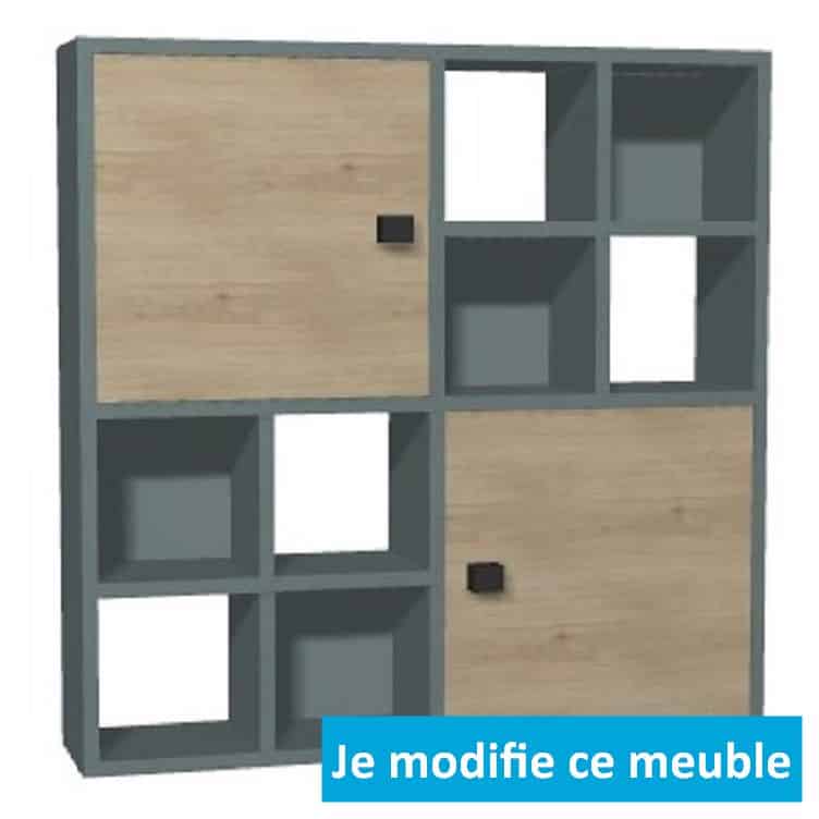 Meuble suspendu carré destructuré