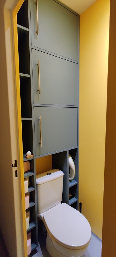 meuble WC gris sur mesure meuble WC gris sur mesure