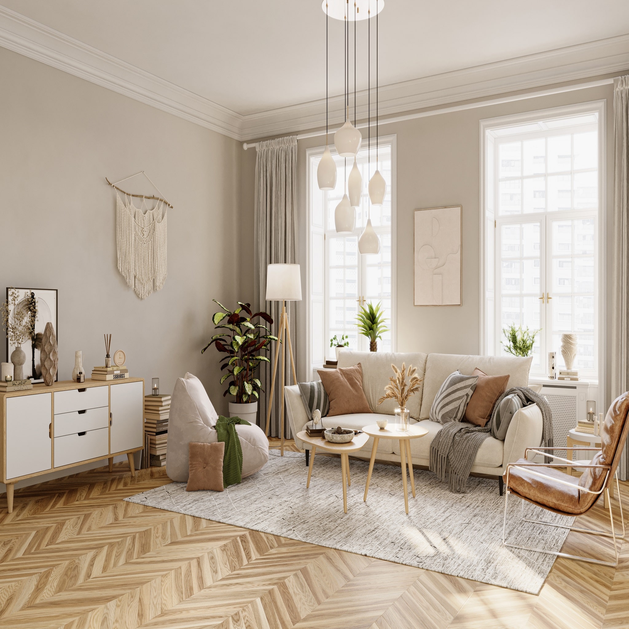 décoration boheme chic avec des meubles sur mesure