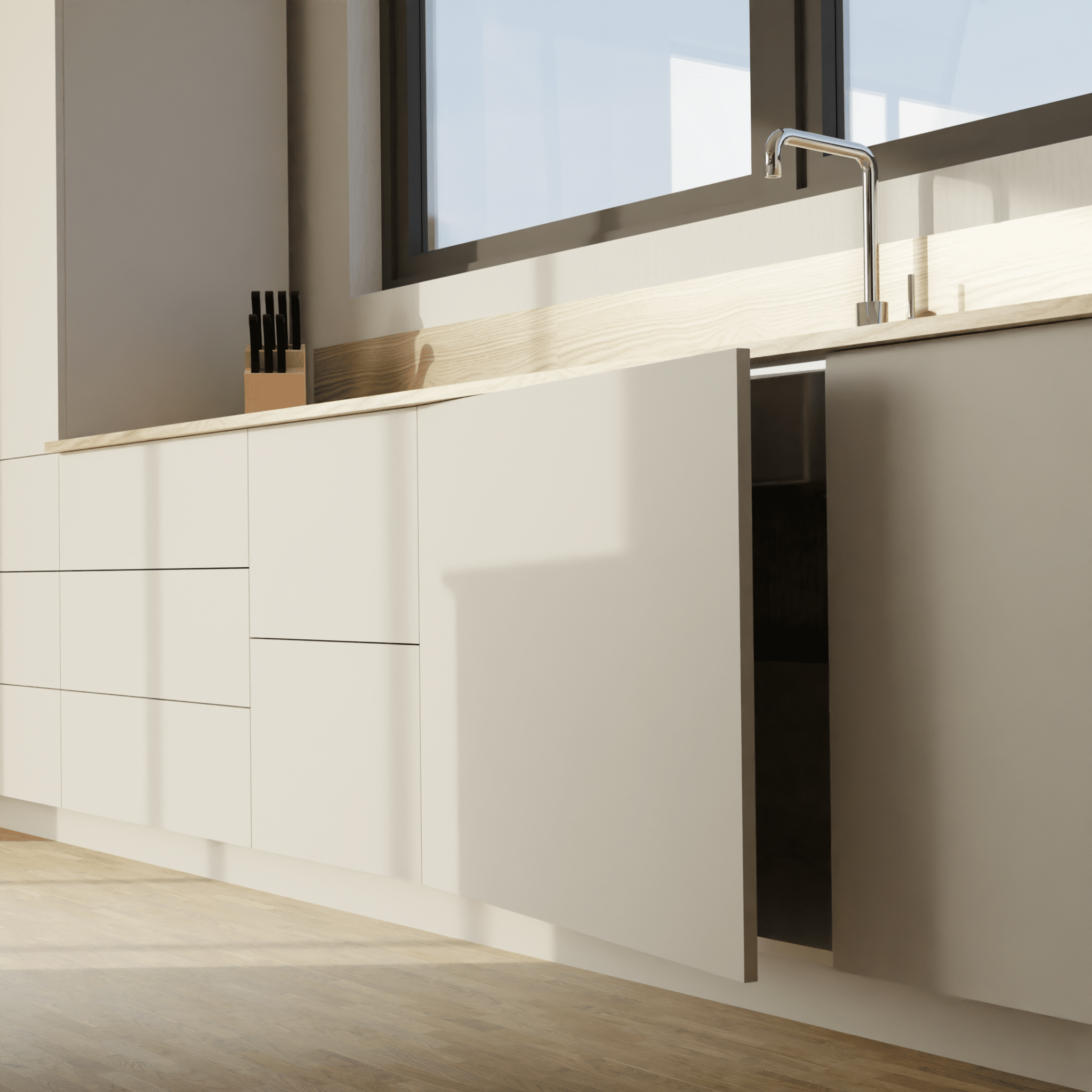 panneaux façades de cuisine sur-mesure grey