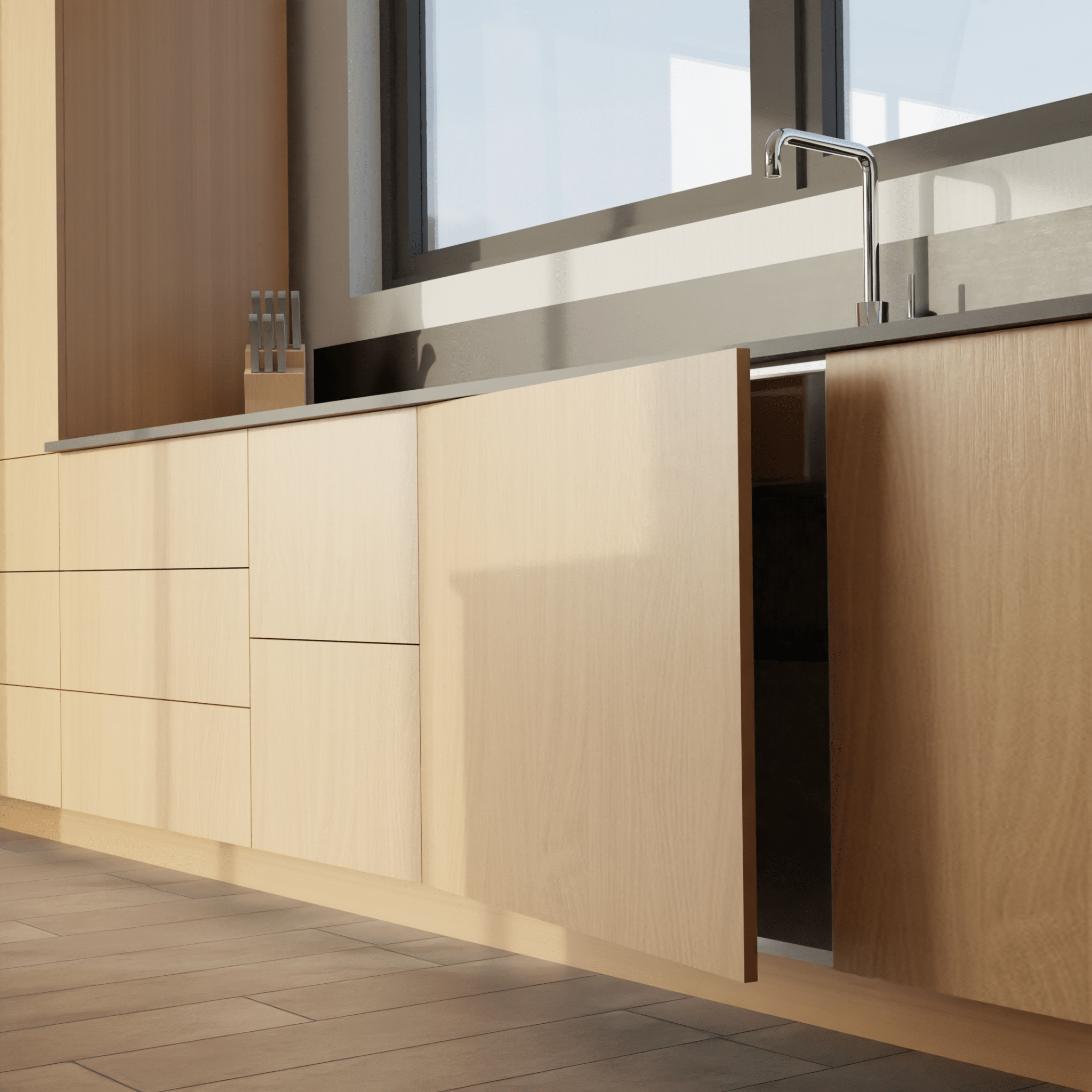 panneaux façades de cuisine sur-mesure light beech oak