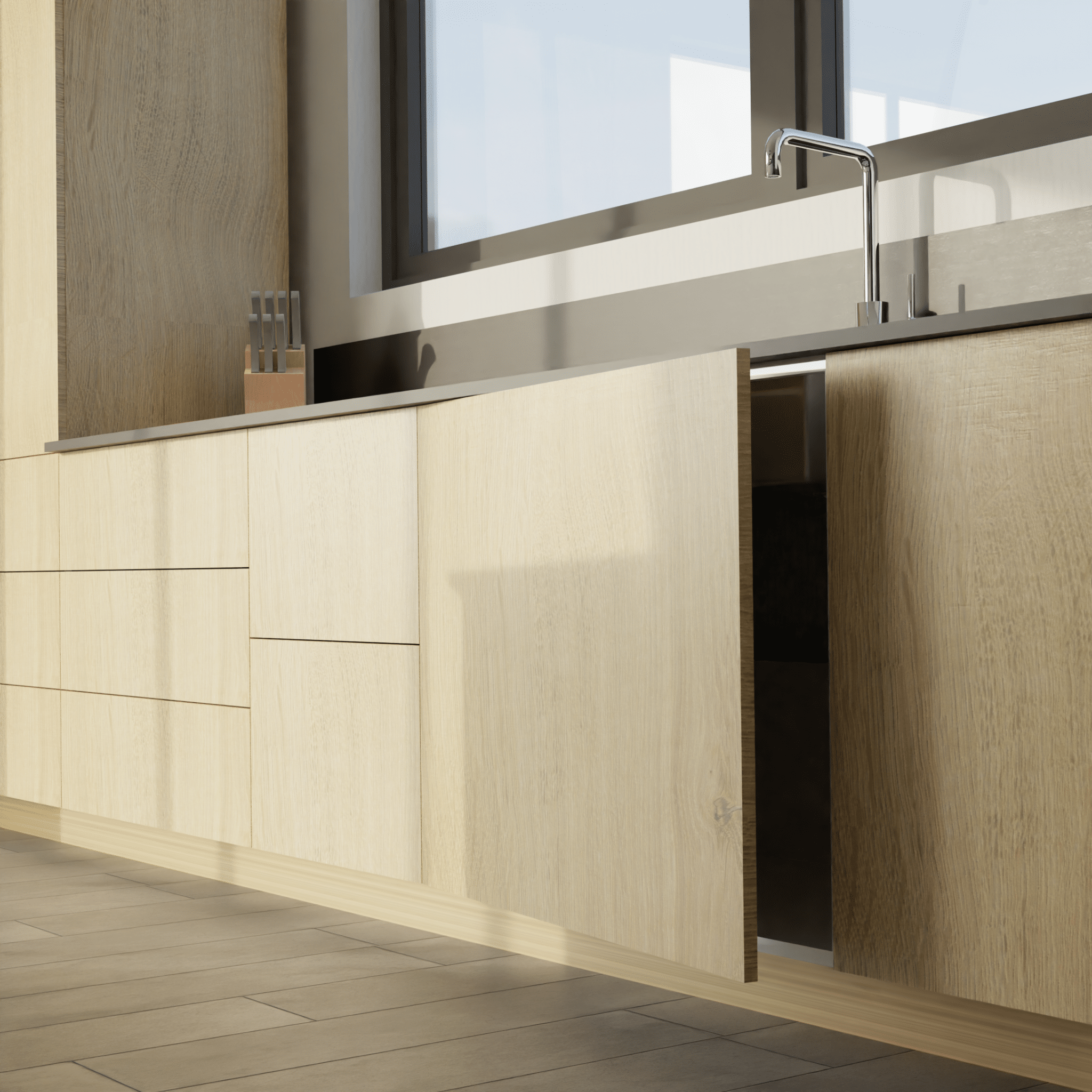 panneaux façades de cuisine sur-mesure oak naturel