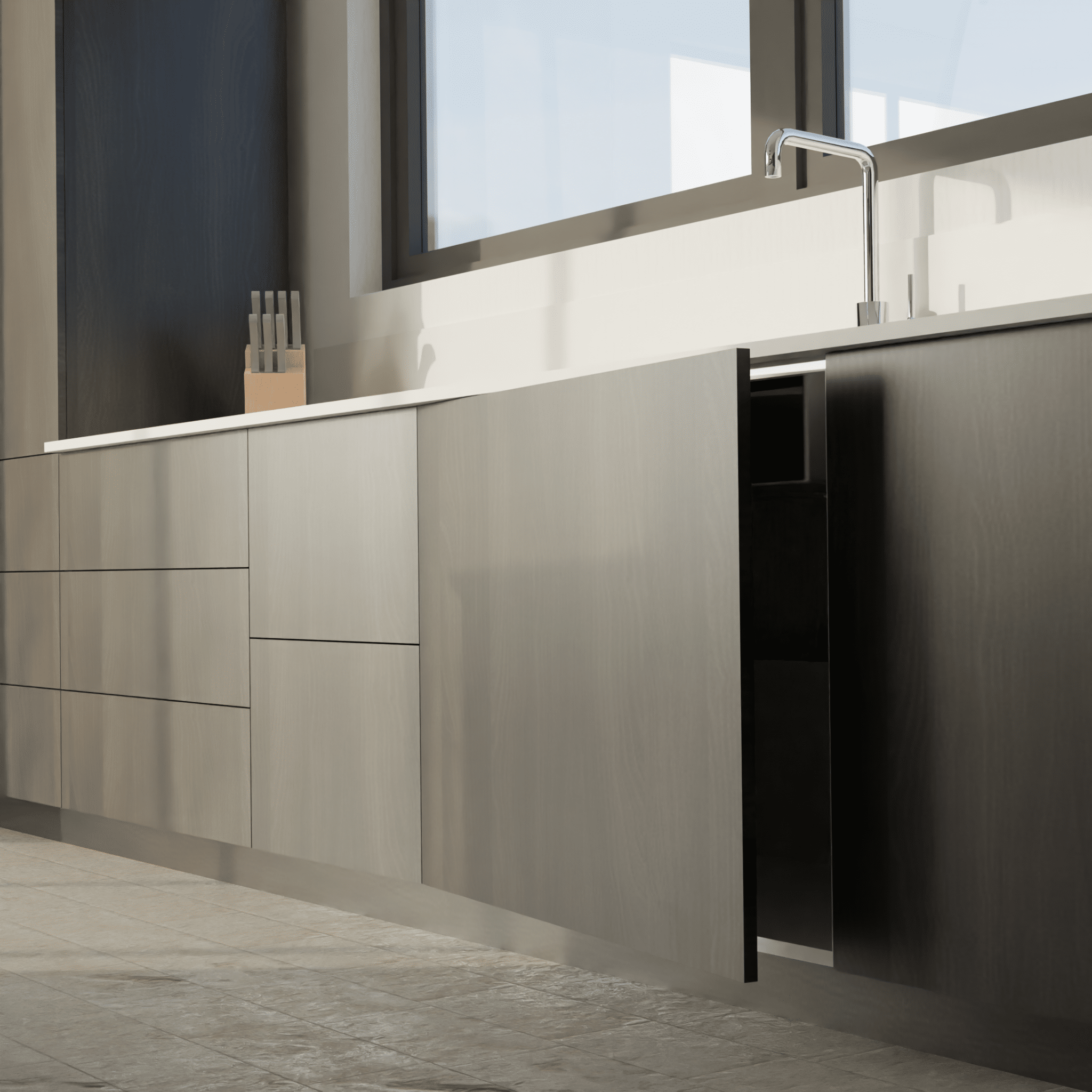 panneaux façades de cuisine sur-mesure zonza beech