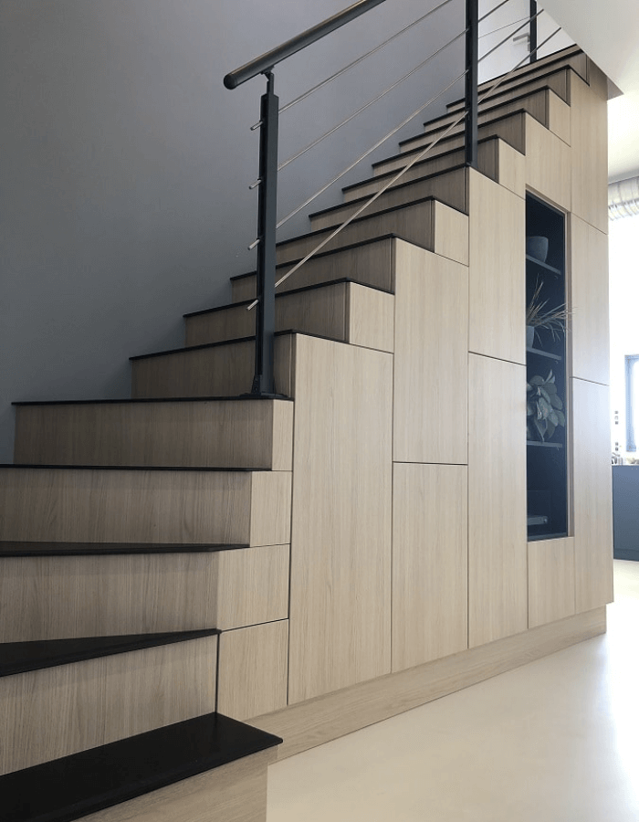 photo d'un meuble escalier réalisé par un client