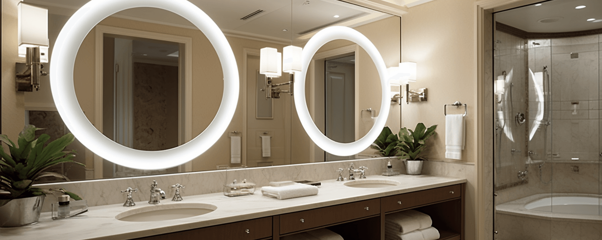 miroir de salle de bain avec appliques
