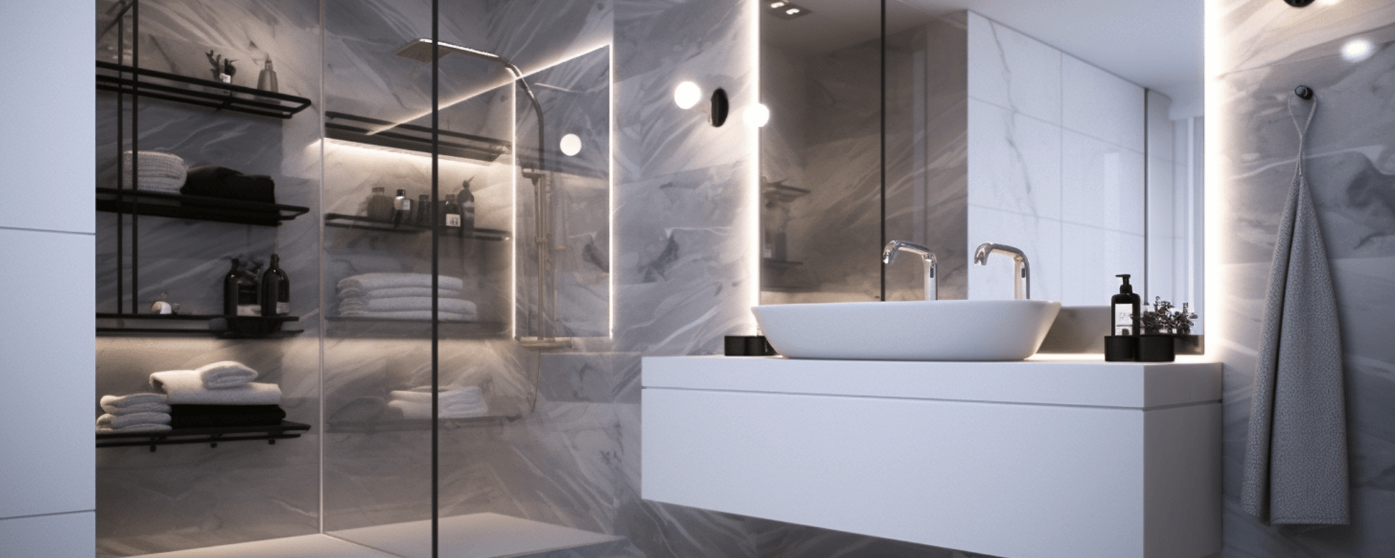 petite salle de bain, style moderne