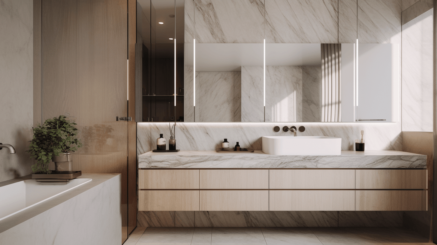 salle de bain couleur marbre, blanc nacré