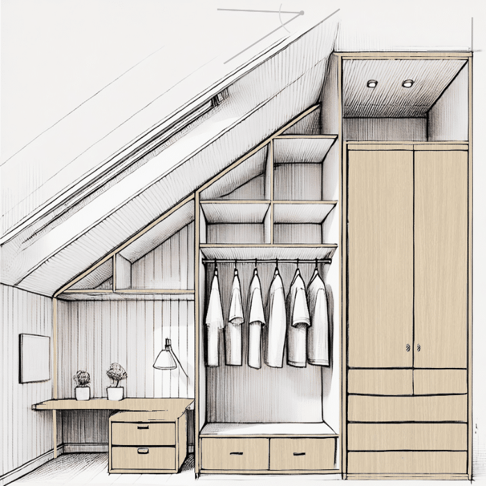 dressing sous pente gauche