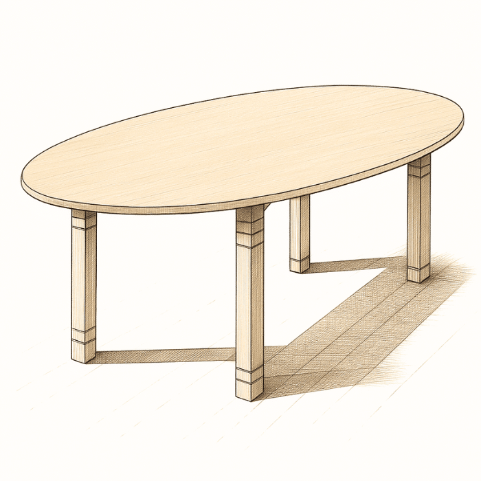 table ovale sur mesure