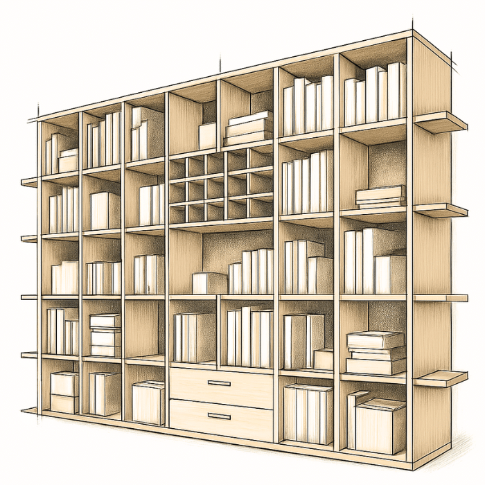 bibliothèque sans côté