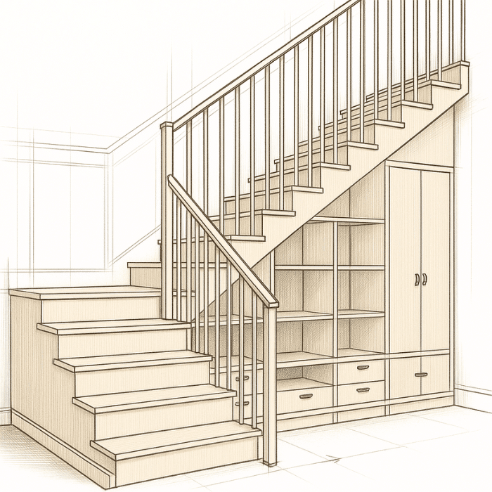 escalier quart tournant