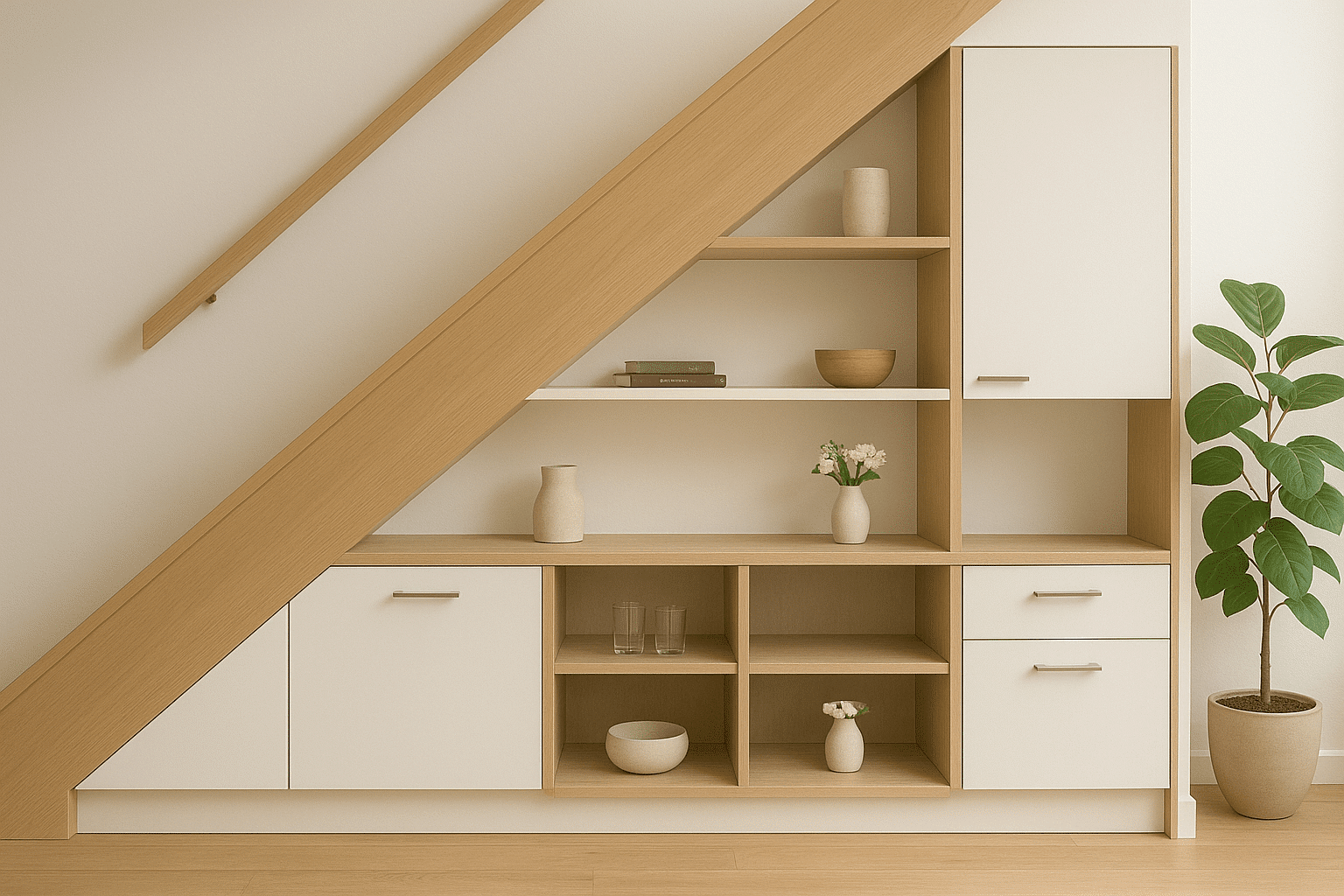 meuble sous escalier sur mesure (témoignage client)