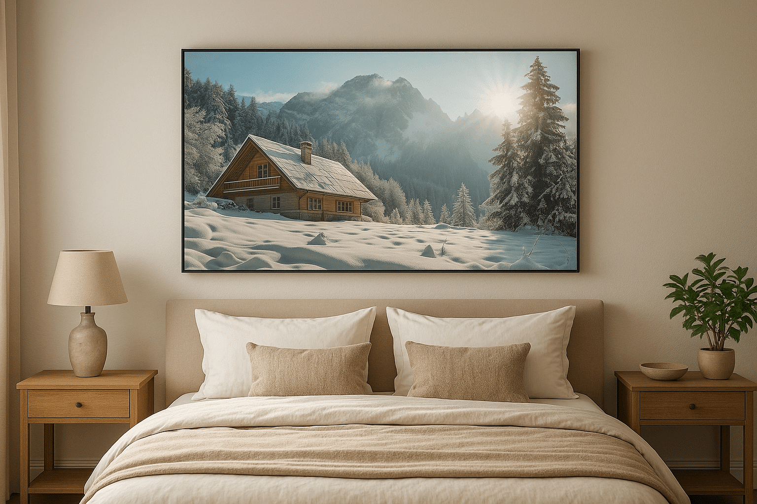 tableau chalet montagne