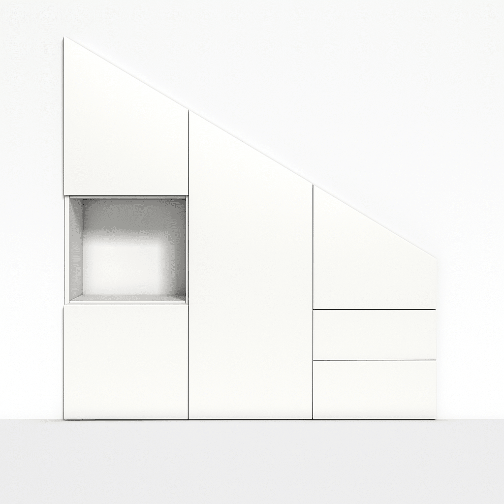 Meuble blanc sous pente sur mesure