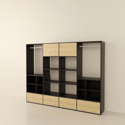Dressing sur mesure pour 2 personnes avec espaces distincts de rangement – Tikimob