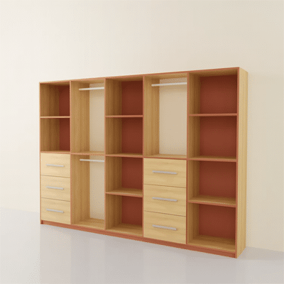 Grand dressing sur mesure longueur 3 mètres avec rangements modulables – Tikimob