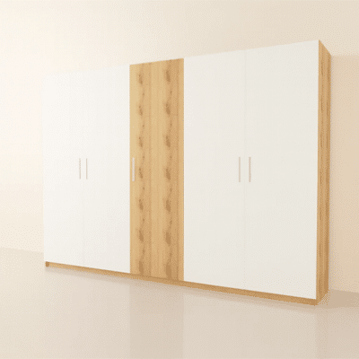 Dressing placard sur mesure avec finitions bois et blanc – conception sur mesure Tikimob
