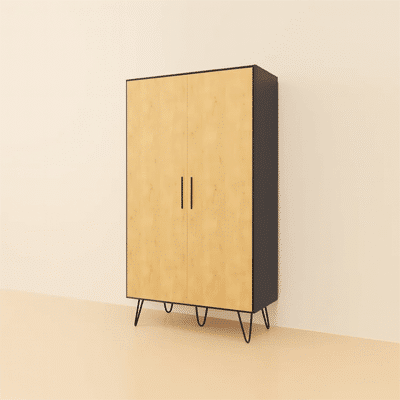 Placard bois sur mesure avec piètement métallique – meuble configurable sur Tikimob