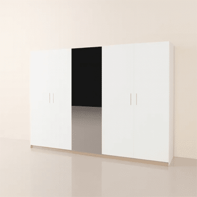 Dressing sur mesure pour chambre avec porte centrale et penderies latérales – Tikimob