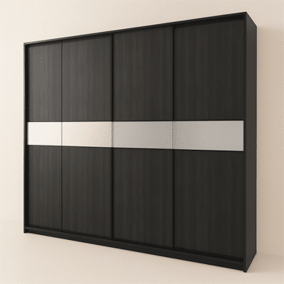 Placard sur mesure noir à portes coulissantes – Design moderne Tikimob