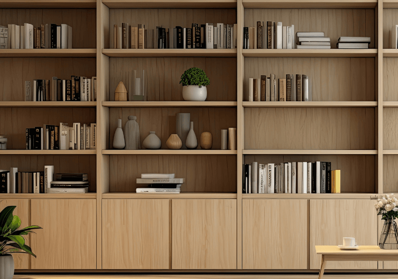 bibliothèque en bois massif