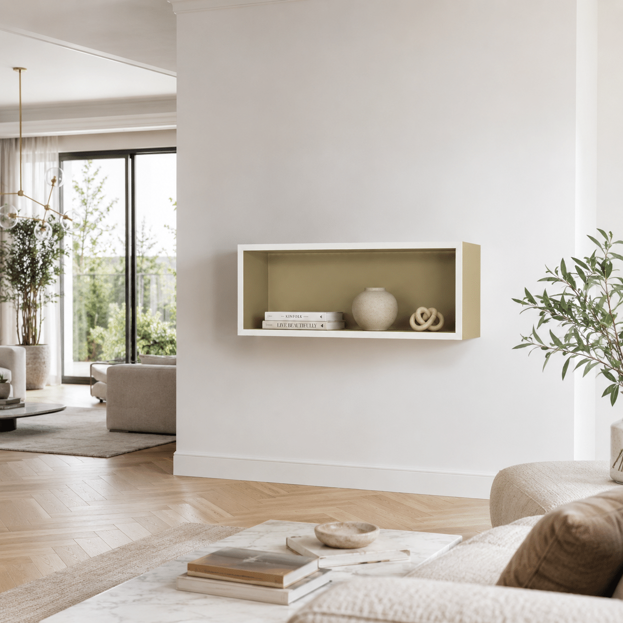 Etagere sur mesure murale jaune – Image 2
